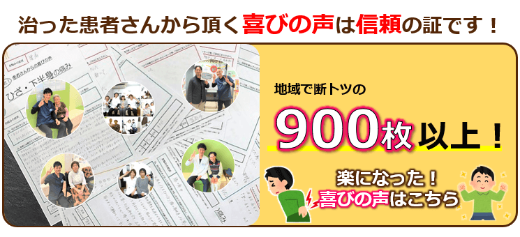 治った患者さんから頂く喜びの声は信頼の証